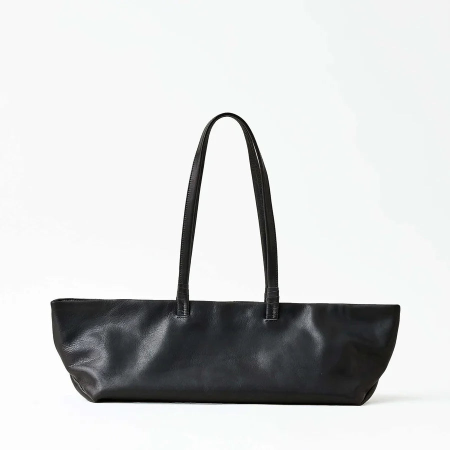 Boat-Shaped Natural Cow Leather Expandable Shoulder Tote Bag