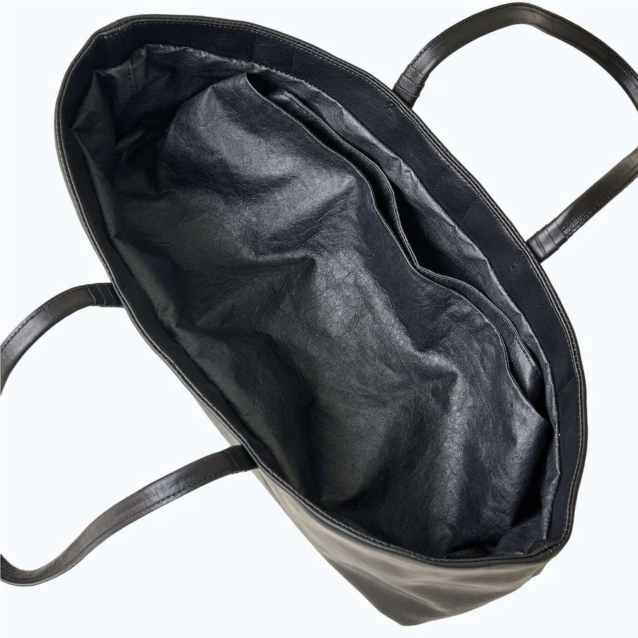 Boat-Shaped Natural Cow Leather Expandable Shoulder Tote Bag