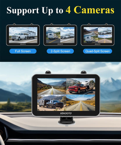 VK7Pro 2 Magnetic Solar Wireless Backup Camera with 7'' IPS Touchscreen