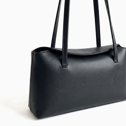 Minimalist Elongated PU Leather Shoulder Bag
