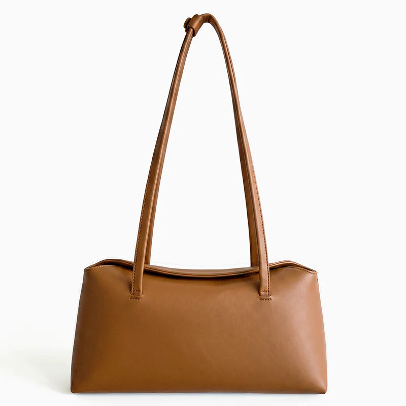 Minimalist Elongated PU Leather Shoulder Bag