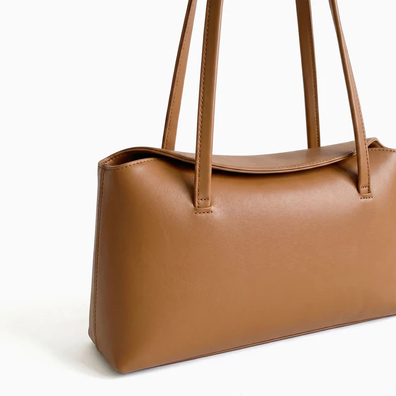 Minimalist Elongated PU Leather Shoulder Bag
