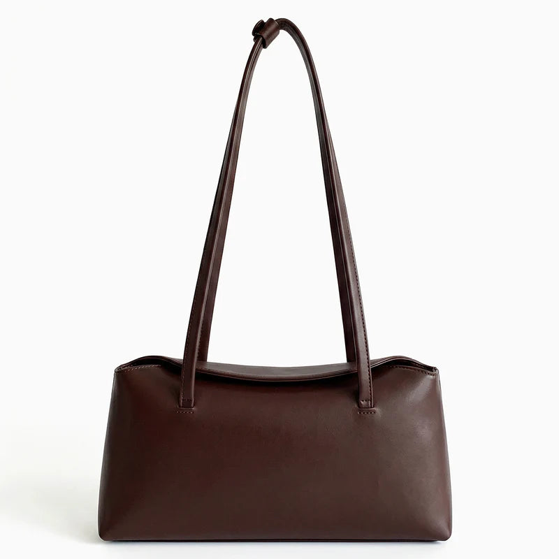 Minimalist Elongated PU Leather Shoulder Bag