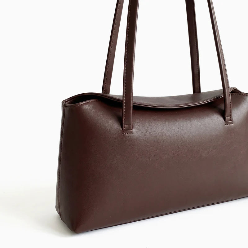 Minimalist Elongated PU Leather Shoulder Bag