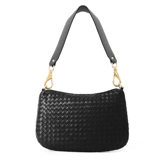 Handwoven Nappa Leather Convertible Shoulder Crossbody Bag