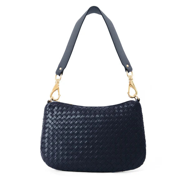 Handwoven Nappa Leather Convertible Shoulder Crossbody Bag