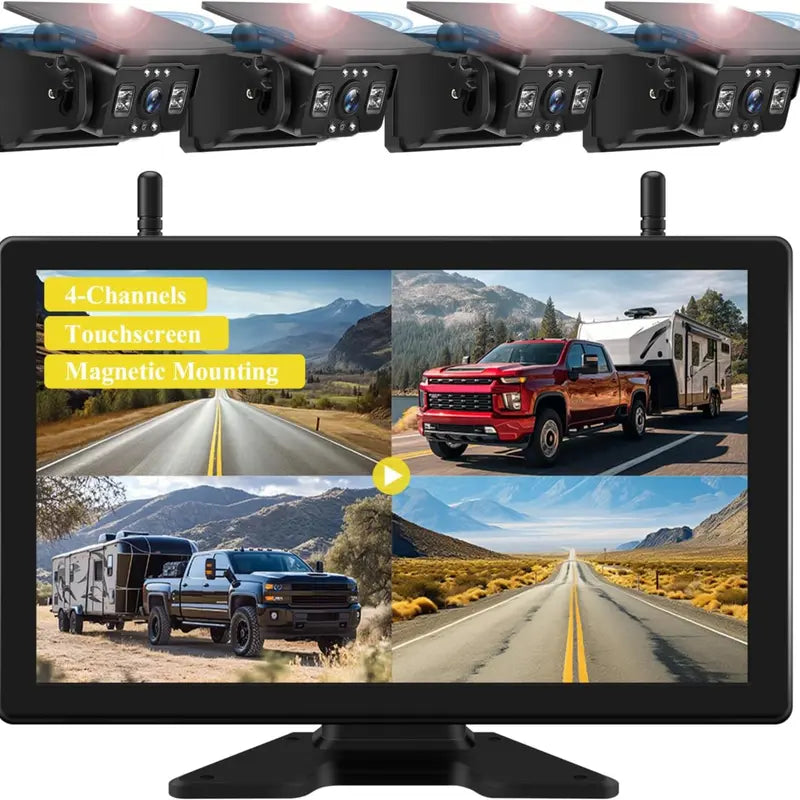 VK7Pro 2 Magnetic Solar Wireless Backup Camera with 7'' IPS Touchscreen